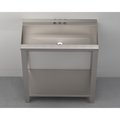 Eco-Trough Hand Washing Sink Wall Mount Hand-Wash Trough, 1 Sta, 30" w, Four Leg Support Frame and Shelf Assy, 34" Rim, No Faucet SW130-4LF-34